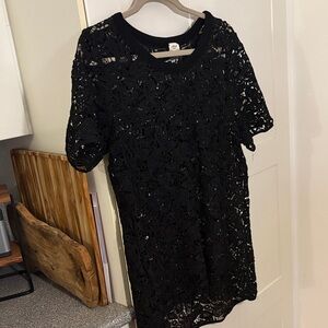 Wilfred Black Lace Mini Dress